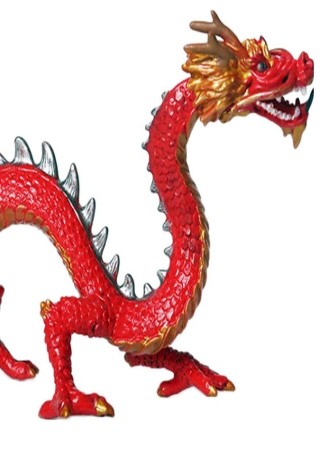 HEAVY DRIVER® Chinese Dragon Figurine | Red PVC Mythical Creature Model for Display, Learning, Art Projects & Decorative Use - Image 2